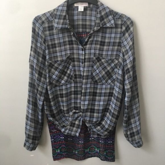 Band of Gypsies Tops - Band of Gypsies Mixed Media Semi Sheer Top